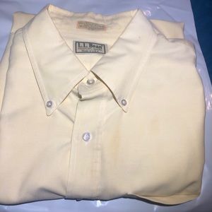 LL BEAN Mens Yellow XXL Shirt 18-36 Vintage USA